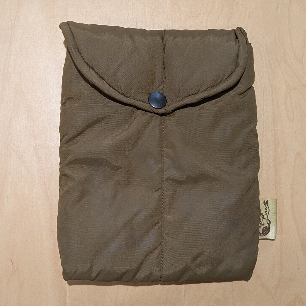 Brown Puffy Pocket with Snap Closure